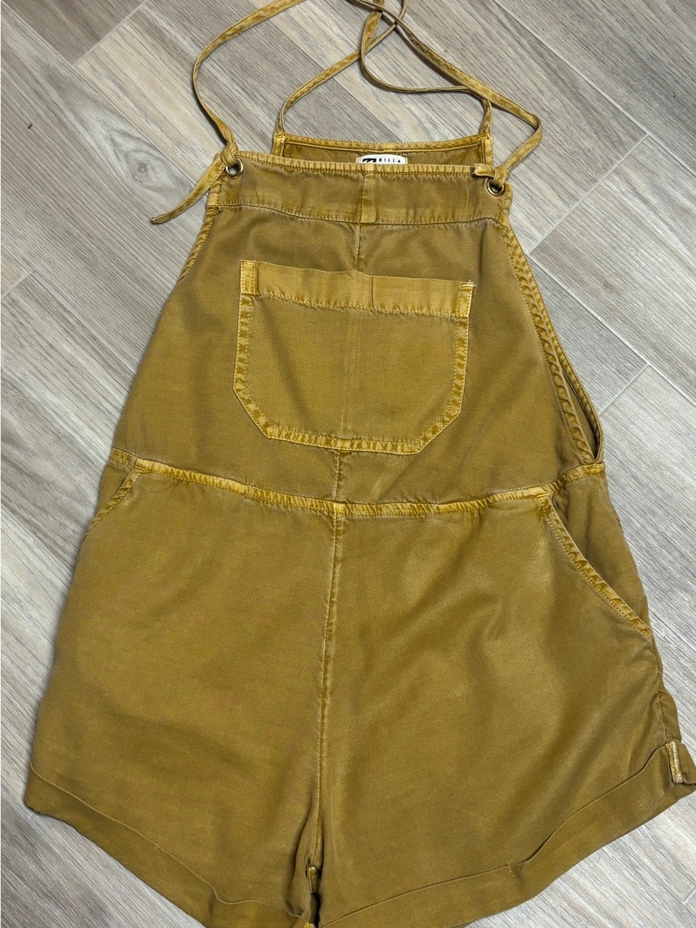 Billabong Mustard Yellow Short Overalls Romper